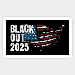 Blackout 2025 USA Flag Protest Art for American Unity Supporters Sticker